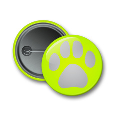 Reflektierender Ansteckbutton - gelbe Pfote